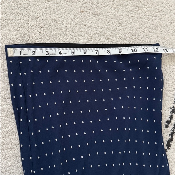Madewell Navy Midi Skirt with White Polka Dots - Picture 5 of 6